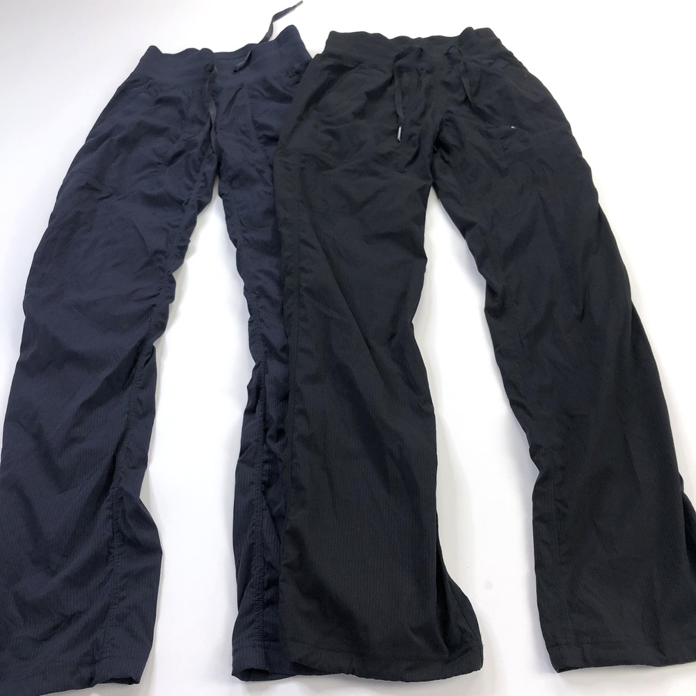 Lululemon Street To Studio? XS? (Fit 24W 30L) Mid Rise Pants Black Blue LOT OF 2